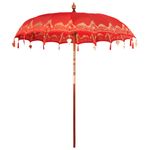 Casa si Gradina - Gradina si terasa - Umbrele si pavilioane - Umbrele - Umbrela de soare Altele Manual Rosu x 250 cm Bumbac si lemn - Infinity.ro