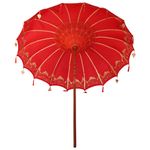 Casa si Gradina - Gradina si terasa - Umbrele si pavilioane - Umbrele - Umbrela de soare Altele Manual Rosu x 250 cm Bumbac si lemn - Infinity.ro