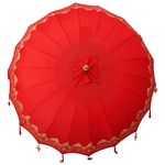 Casa si Gradina - Gradina si terasa - Umbrele si pavilioane - Umbrele - Umbrela de soare Altele Manual Rosu x 250 cm Bumbac si lemn - Infinity.ro