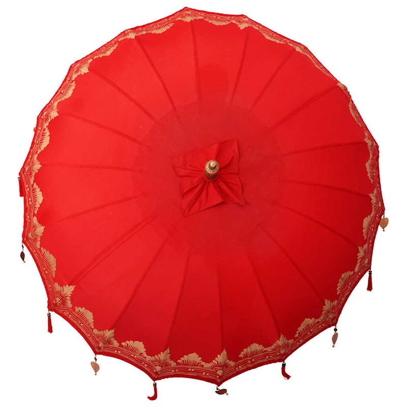 Casa si Gradina - Gradina si terasa - Umbrele si pavilioane - Umbrele - Umbrela de soare Altele Manual Rosu x 250 cm Bumbac si lemn - Infinity.ro