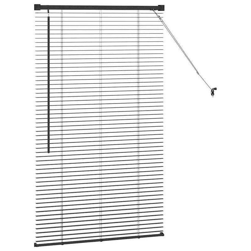 Casa si Gradina - Textile si covoare - Rulouri si jaluzele - Jaluzea pentru Fereastra cu perdele Altele Manual Negru 80 x 130 cm Aluminiu - Infinity.ro