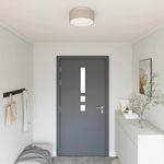 Casa si Gradina - Corpuri si surse de iluminat - Veioze si lampi - Lampi de veghe - Lustra, taupe, montaj incastrat, Ø 30 cm, tesatura, E27 - Infinity.ro