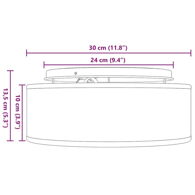 Casa si Gradina - Corpuri si surse de iluminat - Veioze si lampi - Lampi de veghe - Lustra, taupe, montaj incastrat, Ø 30 cm, tesatura, E27 - Infinity.ro