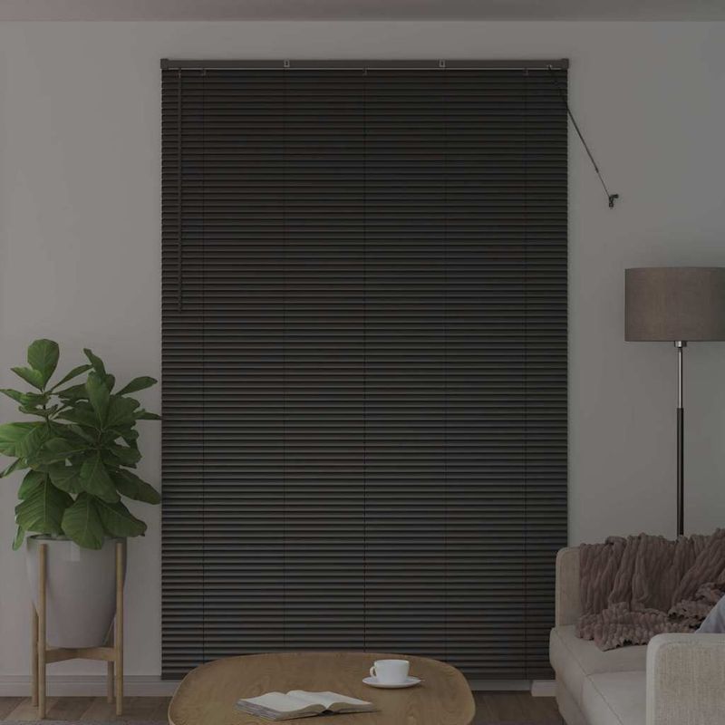 Casa si Gradina - Textile si covoare - Rulouri si jaluzele - Jaluzea pentru Fereastra cu perdele Altele Manual Negru 140 x 220 cm Aluminiu - Infinity.ro