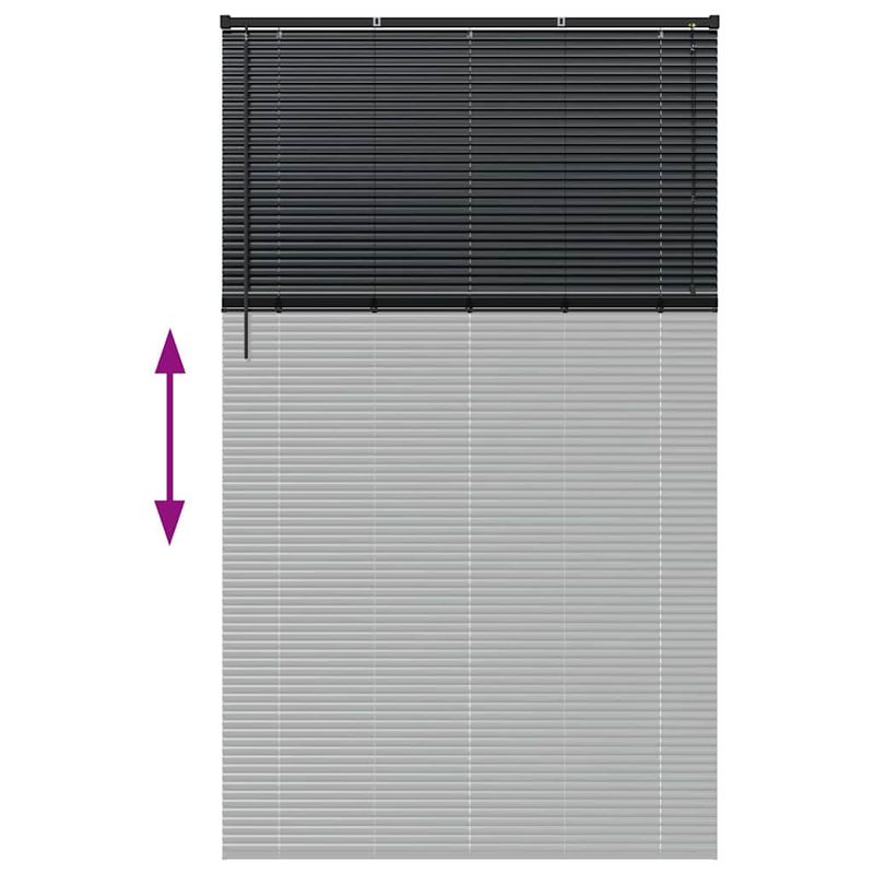 Casa si Gradina - Textile si covoare - Rulouri si jaluzele - Jaluzea pentru Fereastra cu perdele Altele Manual Negru 80 x 130 cm Aluminiu - Infinity.ro