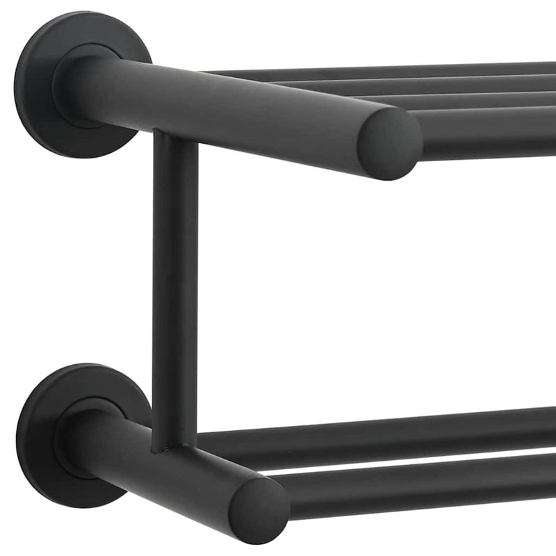 Casa si Gradina - Sanitare - Suporturi si accesorii baie - Suporturi baie - Suport pentru prosoape Negru 61 x 23 x 17 cm Otel inoxidabil - Infinity.ro
