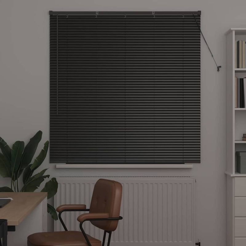 Casa si Gradina - Textile si covoare - Rulouri si jaluzele - Jaluzea pentru Fereastra cu perdele Altele Manual Negru 80 x 130 cm Aluminiu - Infinity.ro