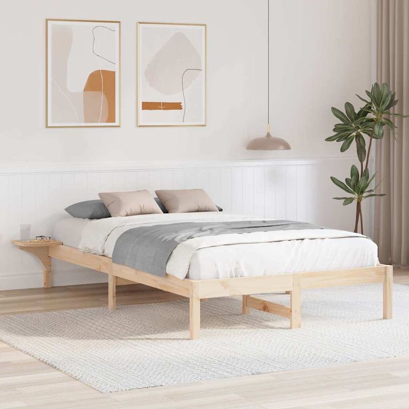 Casa si Gradina - Mobilier - Paturi si accesorii - Paturi - Cadru de pat cu mese laterale Maro 140 x 190 cm Maro - Infinity.ro