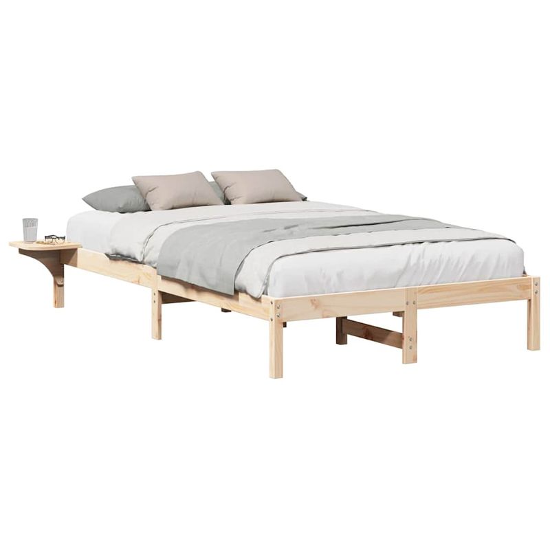 Casa si Gradina - Mobilier - Paturi si accesorii - Paturi - Cadru de pat cu mese laterale Maro 140 x 190 cm Maro - Infinity.ro