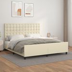 Casa si Gradina - Mobilier - Paturi si accesorii - Paturi - Cadru de pat cu tablie, crem, 160x200 cm, piele ecologica - Infinity.ro