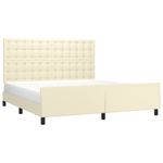 Casa si Gradina - Mobilier - Paturi si accesorii - Paturi - Cadru de pat cu tablie, crem, 160x200 cm, piele ecologica - Infinity.ro
