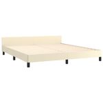 Casa si Gradina - Mobilier - Paturi si accesorii - Paturi - Cadru de pat cu tablie, crem, 160x200 cm, piele ecologica - Infinity.ro