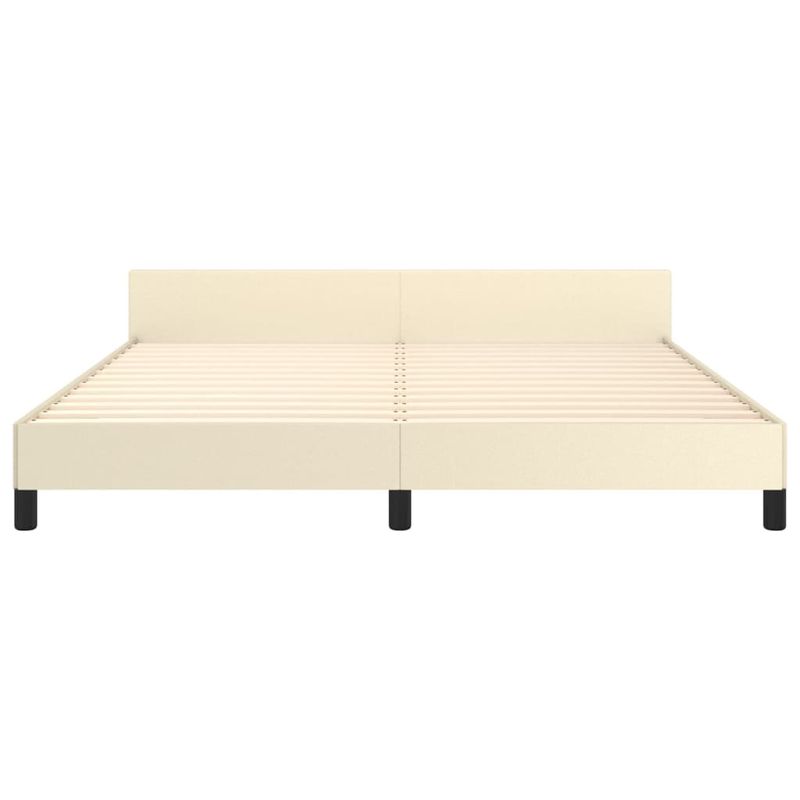 Casa si Gradina - Mobilier - Paturi si accesorii - Paturi - Cadru de pat cu tablie, crem, 160x200 cm, piele ecologica - Infinity.ro