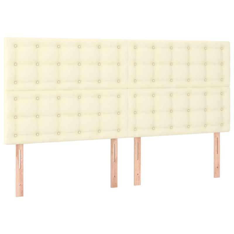 Casa si Gradina - Mobilier - Paturi si accesorii - Paturi - Cadru de pat cu tablie, crem, 160x200 cm, piele ecologica - Infinity.ro