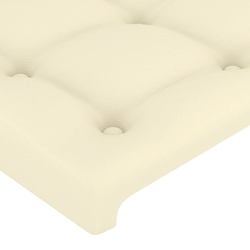 Casa si Gradina - Mobilier - Paturi si accesorii - Paturi - Cadru de pat cu tablie, crem, 160x200 cm, piele ecologica - Infinity.ro