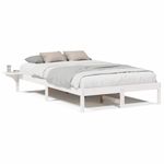 Casa si Gradina - Mobilier - Paturi si accesorii - Paturi - Cadru de pat cu mese laterale Alb 120 x 190 cm Alb - Infinity.ro