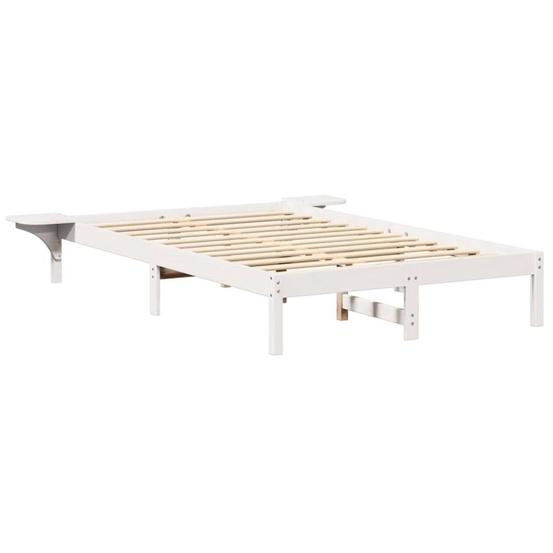 Casa si Gradina - Mobilier - Paturi si accesorii - Paturi - Cadru de pat cu mese laterale Alb 120 x 190 cm Alb - Infinity.ro