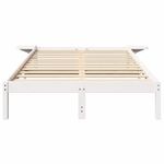 Casa si Gradina - Mobilier - Paturi si accesorii - Paturi - Cadru de pat cu mese laterale Alb 120 x 190 cm Alb - Infinity.ro