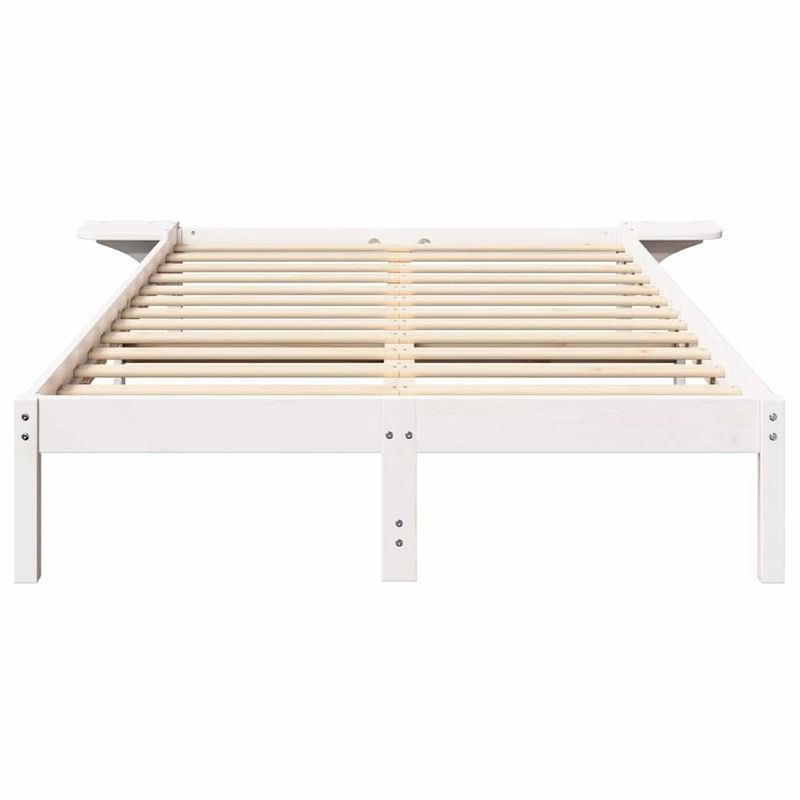 Casa si Gradina - Mobilier - Paturi si accesorii - Paturi - Cadru de pat cu mese laterale Alb 120 x 190 cm Alb - Infinity.ro