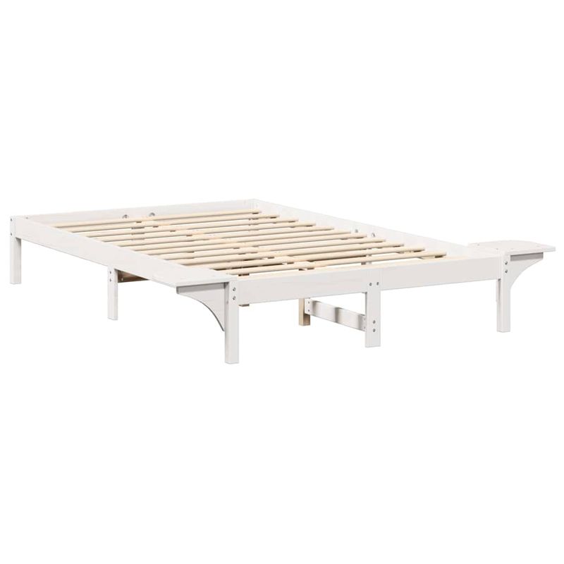 Casa si Gradina - Mobilier - Paturi si accesorii - Paturi - Cadru de pat cu mese laterale Alb 120 x 190 cm Alb - Infinity.ro