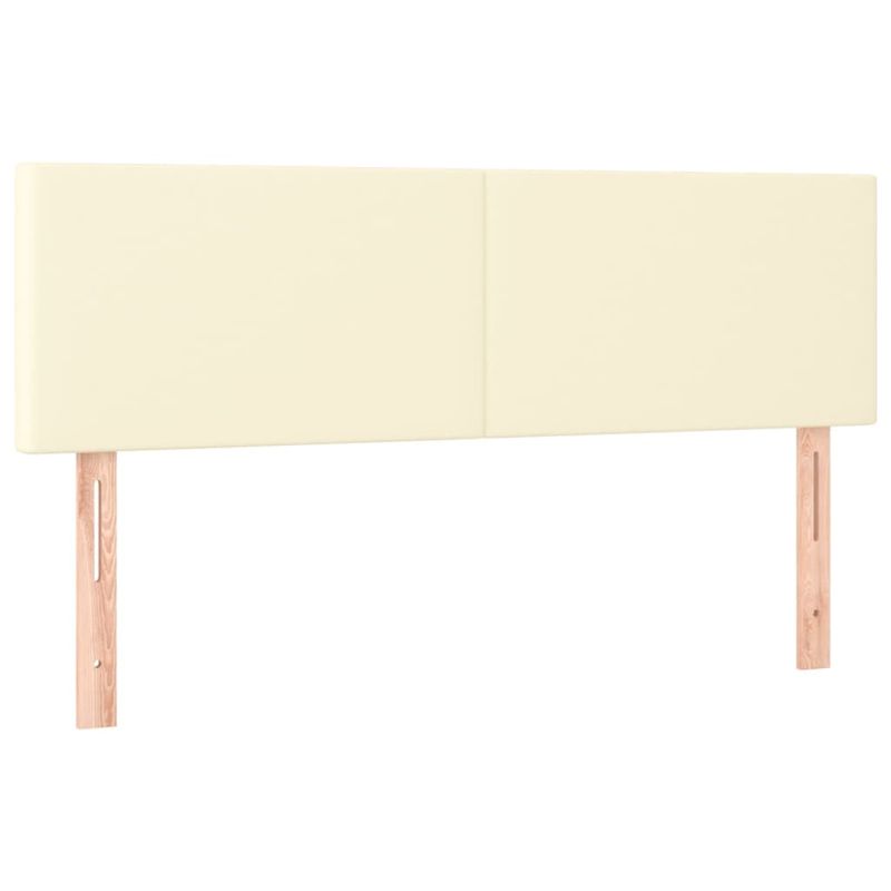 Casa si Gradina - Mobilier - Paturi si accesorii - Paturi - Pat cu arcuri, cu saltea & LED, crem, 140x190 cm, piele eco - Infinity.ro