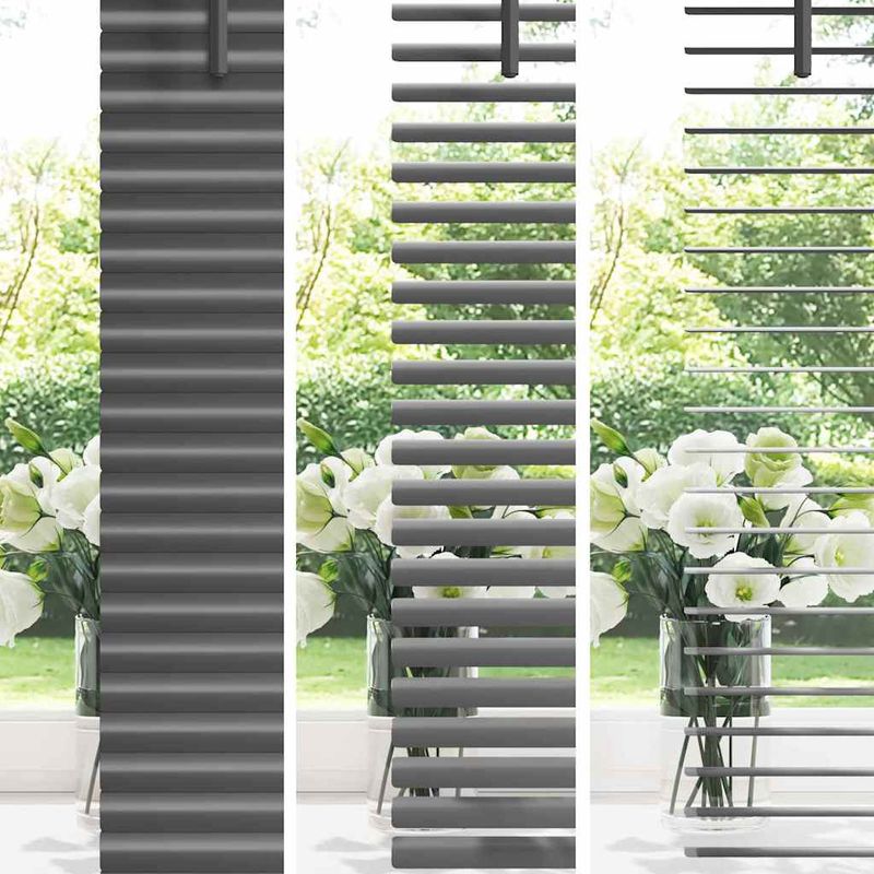 Casa si Gradina - Textile si covoare - Rulouri si jaluzele - Jaluzea pentru Fereastra Gri inchis 80 x 130 cm Aluminiu - Infinity.ro
