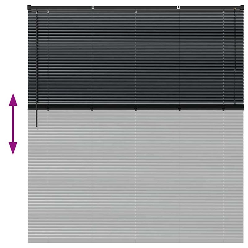 Casa si Gradina - Textile si covoare - Rulouri si jaluzele - Jaluzea pentru Fereastra cu perdele Altele Manual Negru 160 x 175 cm Aluminiu - Infinity.ro