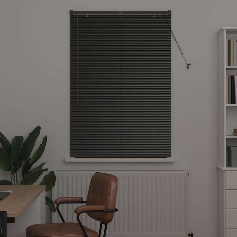 Casa si Gradina - Textile si covoare - Rulouri si jaluzele - Jaluzea pentru Fereastra cu perdele Altele Manual Negru 80 x 130 cm Aluminiu - Infinity.ro