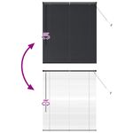 Casa si Gradina - Textile si covoare - Rulouri si jaluzele - Jaluzea pentru Fereastra cu perdele Altele Manual Negru 80 x 130 cm Aluminiu - Infinity.ro