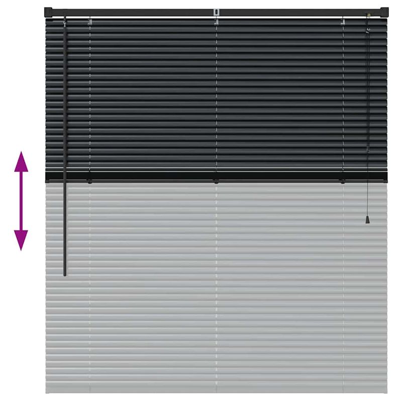 Casa si Gradina - Textile si covoare - Rulouri si jaluzele - Jaluzea pentru Fereastra cu perdele Altele Manual Negru 80 x 130 cm Aluminiu - Infinity.ro