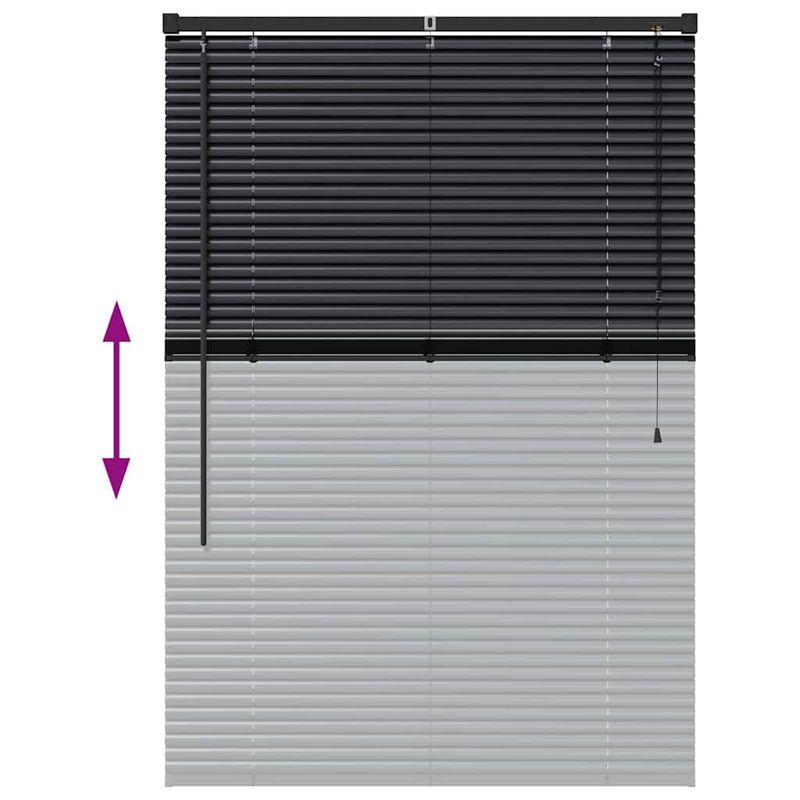 Casa si Gradina - Textile si covoare - Rulouri si jaluzele - Jaluzea pentru Fereastra cu perdele Altele Manual Negru 80 x 130 cm Aluminiu - Infinity.ro