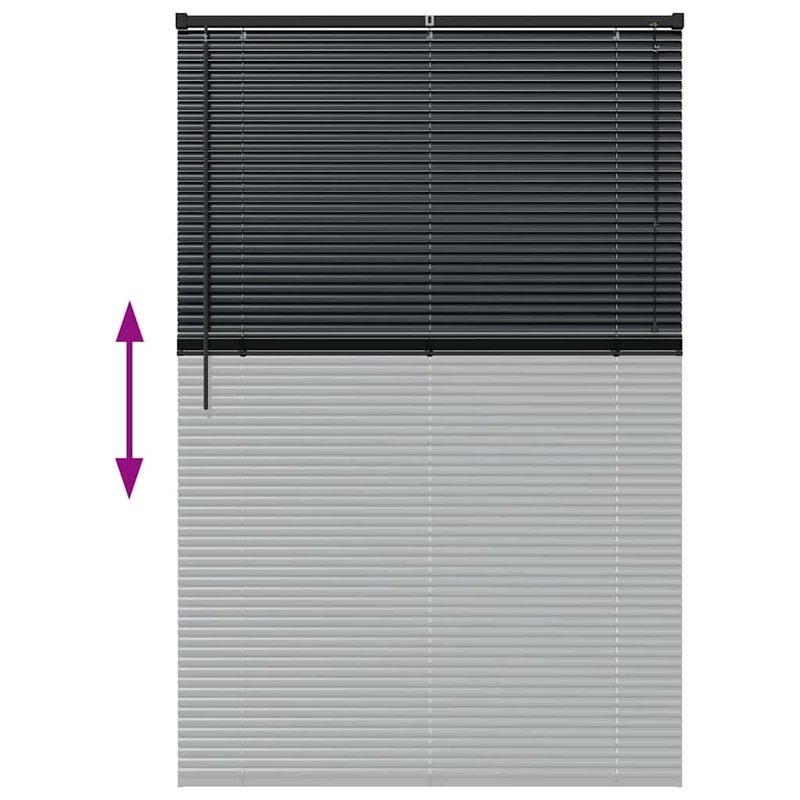 Casa si Gradina - Textile si covoare - Rulouri si jaluzele - Jaluzea pentru Fereastra cu perdele Altele Manual Negru 80 x 130 cm Aluminiu - Infinity.ro