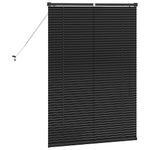 Casa si Gradina - Textile si covoare - Rulouri si jaluzele - Jaluzea pentru Fereastra cu perdele Altele Manual Negru 80 x 130 cm Aluminiu - Infinity.ro