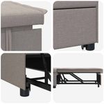 Casa si Gradina - Mobilier - Canapele si coltare - Canapele - Canapea Pat 3 in 1 cu Design in Tesatura Taupe - Infinity.ro
