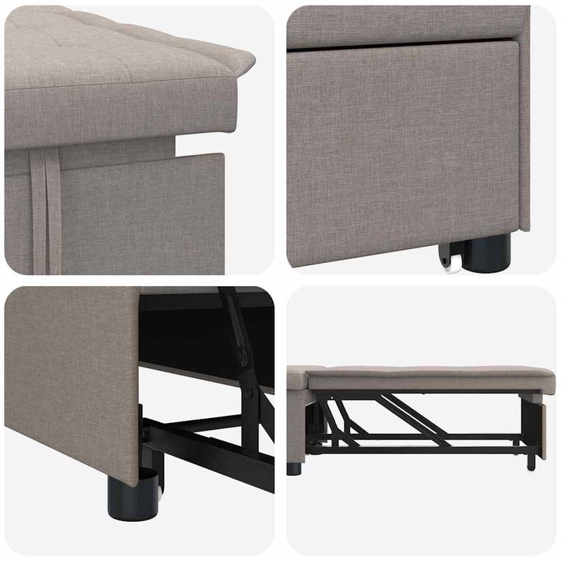 Casa si Gradina - Mobilier - Canapele si coltare - Canapele - Canapea Pat 3 in 1 cu Design in Tesatura Taupe - Infinity.ro