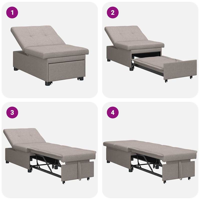 Casa si Gradina - Mobilier - Canapele si coltare - Canapele - Canapea Pat 3 in 1 cu Design in Tesatura Taupe - Infinity.ro