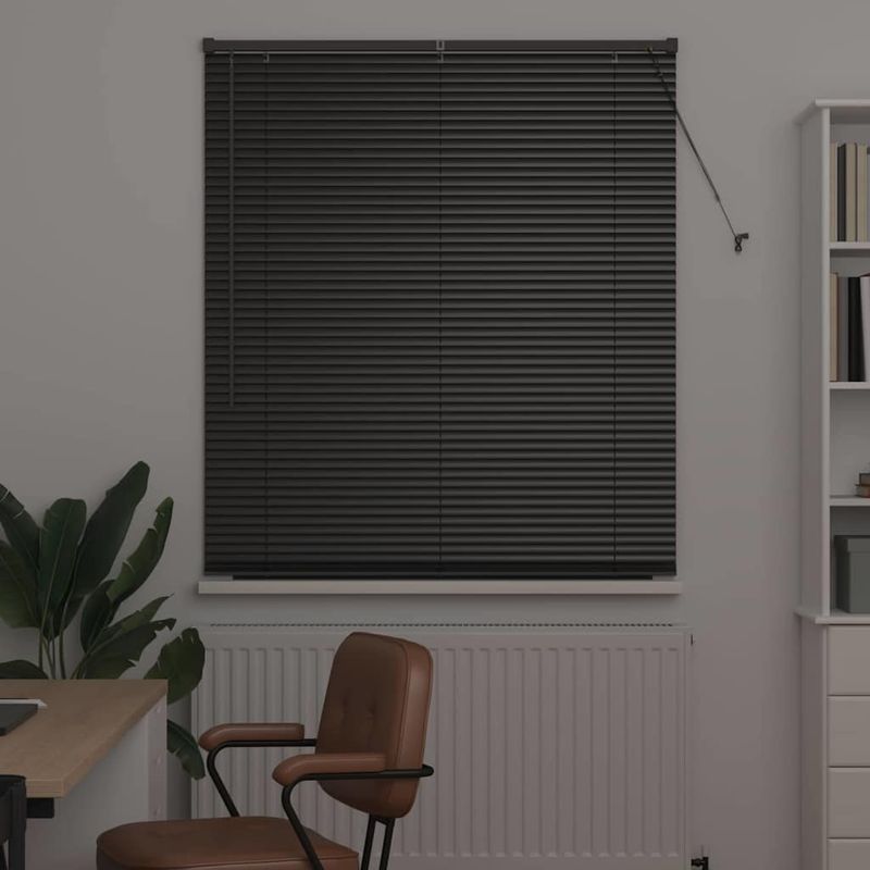 Casa si Gradina - Textile si covoare - Rulouri si jaluzele - Jaluzea pentru Fereastra cu perdele Altele Manual Negru 120 x 175 cm Aluminiu - Infinity.ro