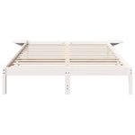 Casa si Gradina - Mobilier - Paturi si accesorii - Paturi - Cadru de pat cu mese laterale Alb 160 x 200 cm Alb - Infinity.ro