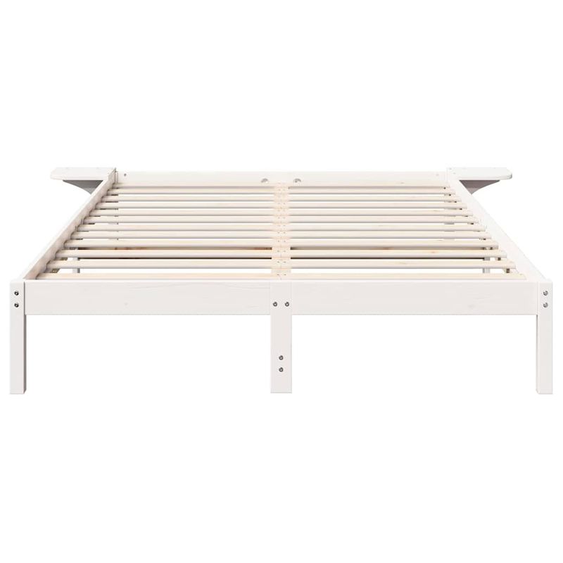 Casa si Gradina - Mobilier - Paturi si accesorii - Paturi - Cadru de pat cu mese laterale Alb 160 x 200 cm Alb - Infinity.ro