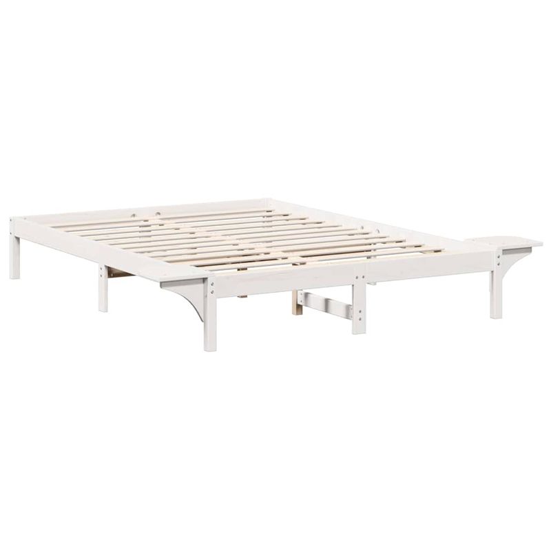 Casa si Gradina - Mobilier - Paturi si accesorii - Paturi - Cadru de pat cu mese laterale Alb 160 x 200 cm Alb - Infinity.ro