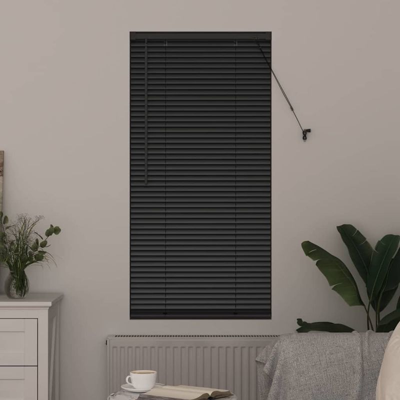 Casa si Gradina - Textile si covoare - Rulouri si jaluzele - Jaluzea pentru Fereastra cu perdele Altele Manual Negru 80 x 130 cm Aluminiu - Infinity.ro
