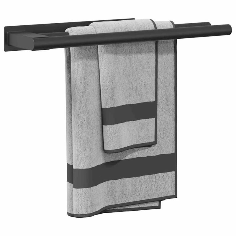 Casa si Gradina - Sanitare - Suporturi si accesorii baie - Suporturi baie - Suport pentru prosoape Negru 40 x 9 x 4 cm Otel inoxidabil - Infinity.ro