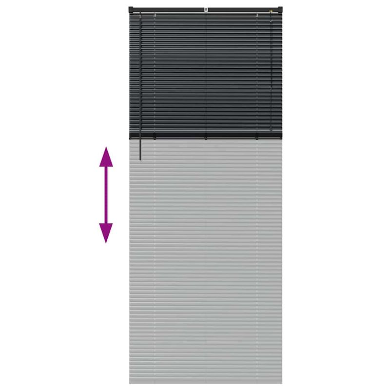 Casa si Gradina - Textile si covoare - Rulouri si jaluzele - Jaluzea pentru Fereastra cu perdele Altele Manual Negru 80 x 130 cm Aluminiu - Infinity.ro