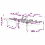 Casa si Gradina - Mobilier - Paturi si accesorii - Paturi - Cadru de pat cu mese laterale Maro 90 x 200 cm Maro - Infinity.ro