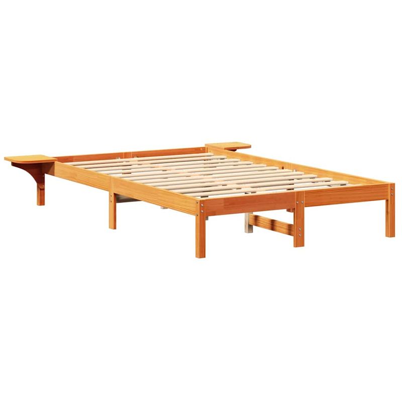 Casa si Gradina - Mobilier - Paturi si accesorii - Paturi - Cadru de pat cu mese laterale Maro 120 x 190 cm Maroniu cerat - Infinity.ro