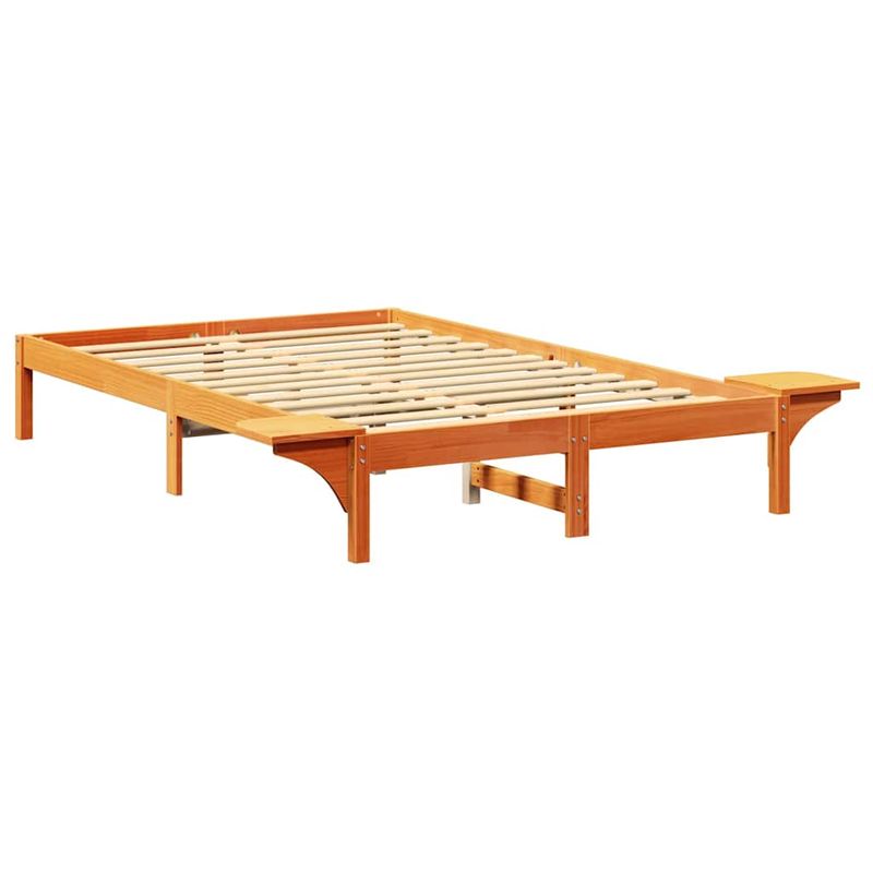 Casa si Gradina - Mobilier - Paturi si accesorii - Paturi - Cadru de pat cu mese laterale Maro 120 x 190 cm Maroniu cerat - Infinity.ro