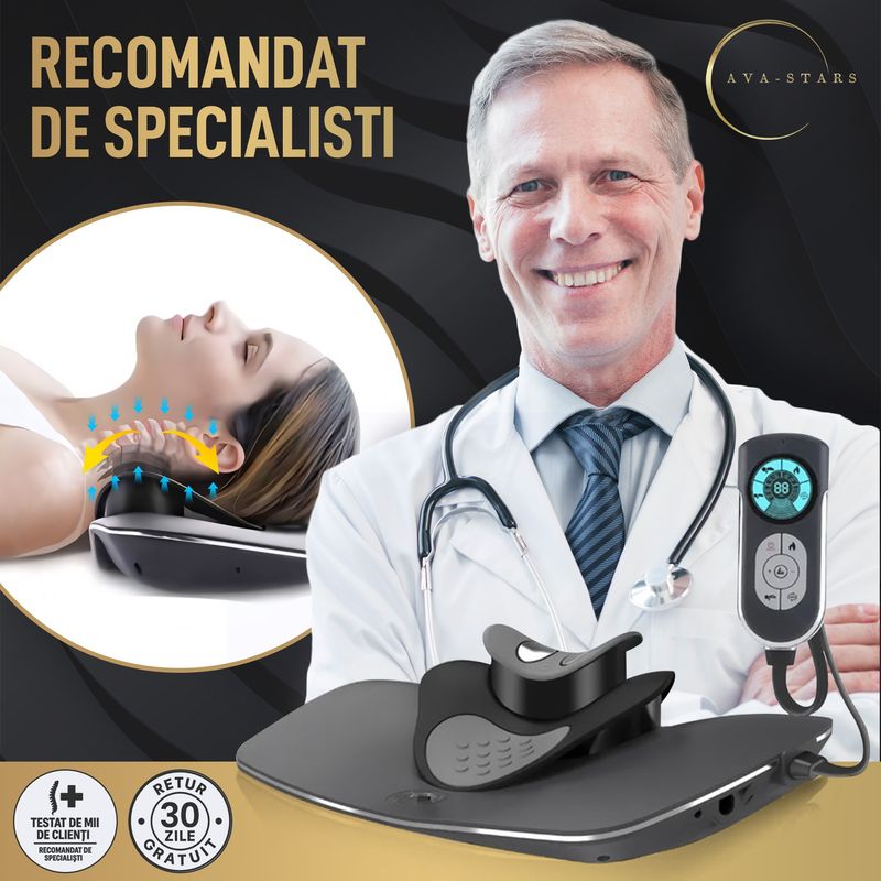 Ingrijire personala si Cosmetice - Sanatate si wellness - Articole wellness - Aparate si dispozitive de masaj - Aparat Masaj Cervical, Amelioreaza Durerile, Relaxeaza Musculatura Umeri, Spate, Infrarosu, TENS, EMS, Functie Incalzire - Infinity.ro