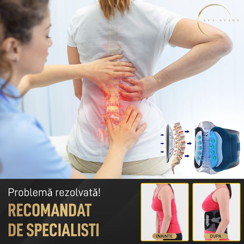 Ingrijire personala si Cosmetice - Sanatate si wellness - Aparate medicale - Dispozitive si accesorii medicale uz casnic - Centura Lombara, Suport Decompresie Coloana, Hernie de Disc, Durere Sciatica, Ajustabila, Marimea L-XL,90-113 cm - Infinity.ro