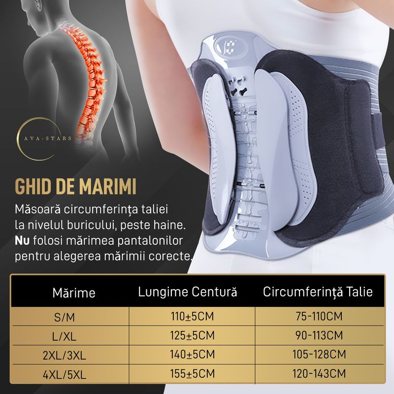 Ingrijire personala si Cosmetice - Sanatate si wellness - Aparate medicale - Dispozitive si accesorii medicale uz casnic - Centura Lombara, Suport Decompresie Coloana, Hernie de Disc, Durere Sciatica, Ajustabila, Marimea L-XL,90-113 cm - Infinity.ro