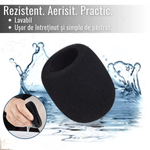 TV, Audio-Video si Foto - Audio Hi-Fi - Accesorii Audio Hi-Fi - Burete microfon, Lavabil-Reutilizabil, Negru, Reduce zgomotul de fundal, Protectie impotriva prafului si salivei 8x6cm - Infinity.ro